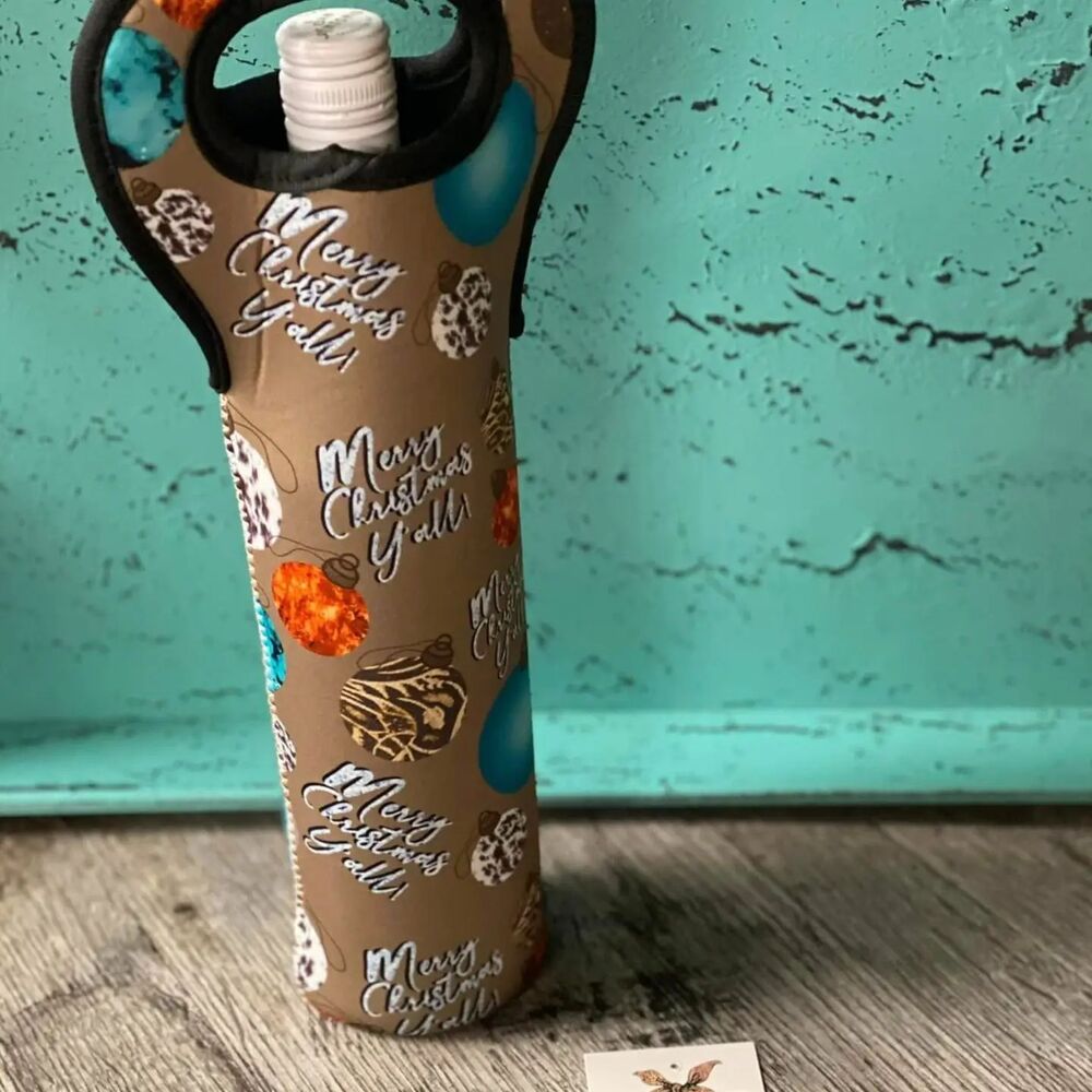 Neoprene Wine Bottle Holder - Christmas